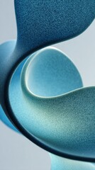 Poster - Sinuous blue green form swirling dynamically, revealing textured surface while generating fluid motion through abstract spatial movement