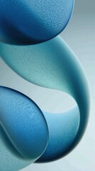 Poster - Blue textured shapes merging dynamically, overlapping with fluid motion, generating abstract visual complexity on soft azure backdrop