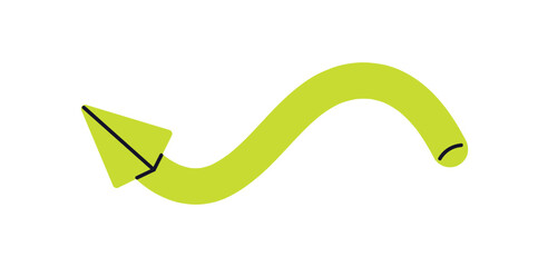 Aufkleber - Arrow, turning back, direction. Curved pointer, pointing symbol for turn, changing action. Backward movement, navigation gaming sign, UI icon. Flat vector illustration isolated on white background
