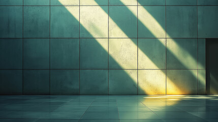 Poster - Light and shadow play on textured concrete wall in modern space