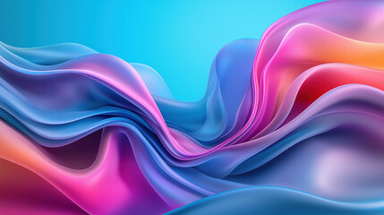 Fototapete - Colorful abstract waves create a dynamic visual effect