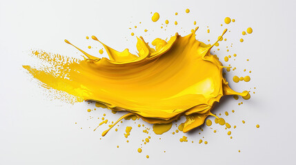 Poster - Bright yellow paint splash creates dynamic artistic effect
