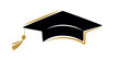 © Elena Iakovleva - Traditional Graduation Hat isolated on transparent background. Congrats Graduates concept. Graduation cap or Mortarboard icon symbol. Flat vector illustration for graphic and web design