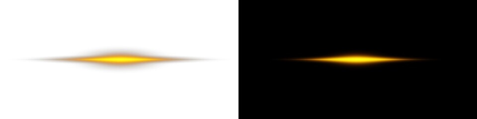 Wall Mural - shining horizontal light with yellow gold color and radiant glow. bright beam, sun flare, and shimme