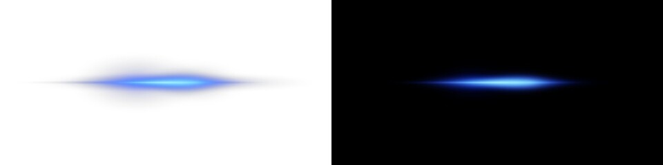 Wall Mural - png glowing horizontal blue light line with radiant shine and beam effect. futuristic energy streak 