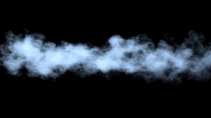 Poster - Light Blue Smoke Cloud On Black Background