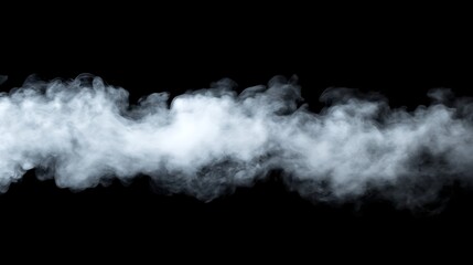 Poster - White Smoke Cloud Against Black Background