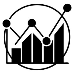 Poster - Financial graph chart and diagram for data analysis and market trend visualization for business growth isolated on transparent background