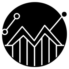 Poster - Stock market analysis chart icon for investment and financial growth analysis data and business strategy isolated on transparent background