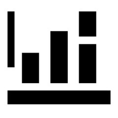 Poster - Analyzing business performance bar chart showing growth and decline in black and white simple design vector isolated on transparent background