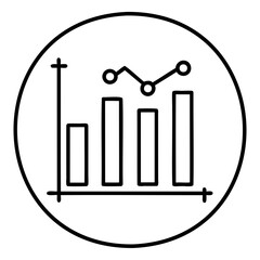 Poster - Business growth chart and graph icon for finance report and investment analysis presentation design vector isolated on transparent background
