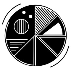 Poster - abstract geometric circle design black and white modern art vector illustration graphic decorative e