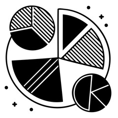 Poster - pie chart infographic design template for data analysis and presentation of business statistics resu
