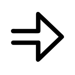 Poster - Black arrow icon pointing right on a white background, vector illustration