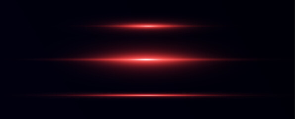 Poster -  Glowing horizontal red light line with radiant shine and beam effect. Futuristic  flare, and neon glow.  digital highlights. 