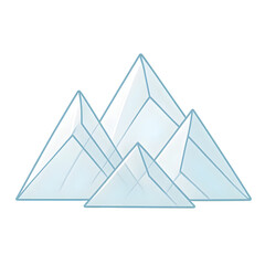 Poster - Transparent Glass Mountains with Geometric Shapes and Clear Background