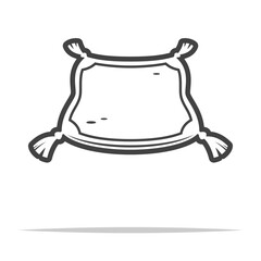 Wall Mural - flying magic carpet outline icon transparent vector isolated