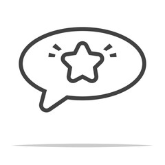 Wall Mural - speech bubble with star outline icon transparent vector isolated