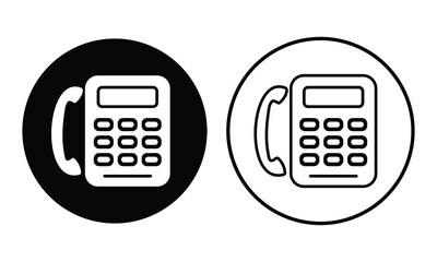 Fototapete - Telephone icon, vector set. Simple fill and outline telephone call vector illustration symbol design. Office phone shape sign symbol on white background. Flat element modern phone concept icon.
