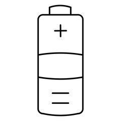 Poster - Outline Battery Icon with Plus Symbol Isolated on White