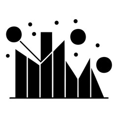 Poster - Data analysis graph chart with connecting dots for business performance and statistical analysis usage is here isolated on transparent background