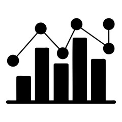 Poster - Business growth chart graph analysis data report statistics market trend finance investment success planning isolated on transparent background