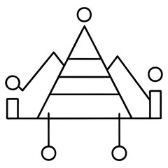 Poster - abstract geometric symbol vector design element featuring pyramid mountains and circles line art ill