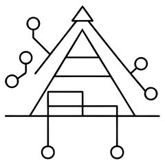 Poster - abstract geometric design featuring triangle pyramid structure with circles and lines art illustrati