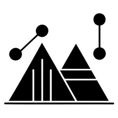 Poster - Data analysis mountain chart for business strategy and growth visualization and success planning concept isolated on transparent background