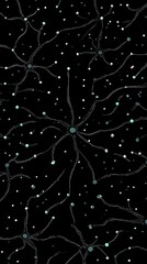 Poster - Abstract neural network representation in a dark cosmic backdrop simulation