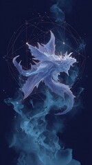 Wall Mural - celestial creature in a mystical, star-dusted environment.