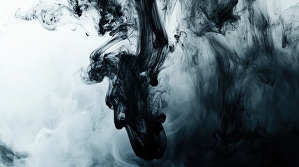 Poster - A hypnotic ink-swirling fluid effect with black and white streaks creating a striking monochromatic pattern.