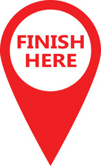 Poster - Finish here red icon banner design. Finish here symbol. banner finish here sign. flat style.