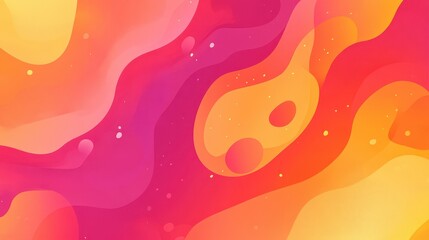 Poster - A lava lamp-inspired fluid background with floating blobs of red, pink, and orange forming organic, fluid shapes