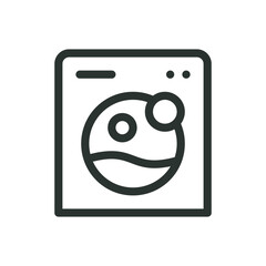 Poster - Laundry room line icon, washing machine vector symbol with editable stroke