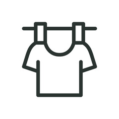 Poster - drying clothes on a rope line icon, laundry rope vector symbol with editable stroke