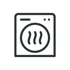 Poster - Tumble dryer line icon, drying machine vector symbol with editable stroke