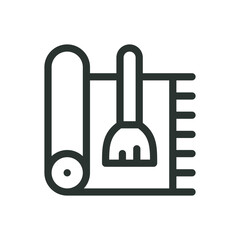 Poster - Carpet cleaning line icon, carpet washing vector symbol with editable stroke