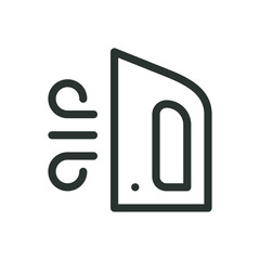 Poster - steam iron line icon, wiping iron vector symbol with editable stroke