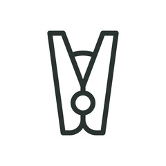 Poster - clothespin line icon, clothes pin vector symbol with editable stroke