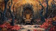 © Andi - Autumnal forest scene with a regal throne.