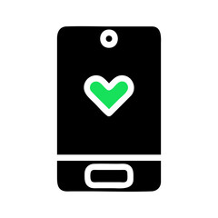 Poster - Stylized mobile device adorned with a heart icon for health and wellness apps