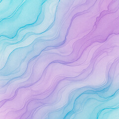 Poster - Abstract Fluid Art: A captivating display of flowing colors in shades of turquoise and purple, creating a sense of ethereal beauty. This contemporary art piece evokes a sense of movement and serenity.