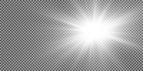 Aufkleber - A bright flash of light. Light sparkles. Light effect. Light star.