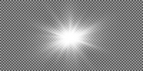 Aufkleber - A bright flash of light. Light sparkles. Light effect. Light star.