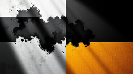 Poster - A dynamic abstract image featuring stark contrasts and ink-like fluid textures