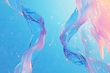 Fototapete - Liquid abstract swirls in pastel hues