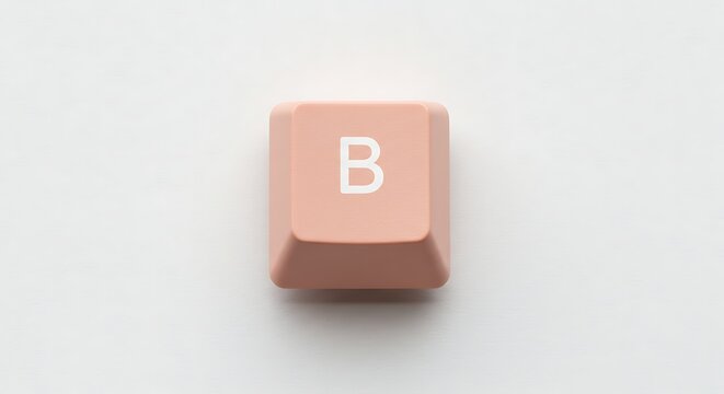 Isolated peach keyboard key 
