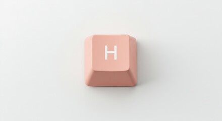 Aufkleber - Single Pink 'H' Keycap:  Aesthetic Keyboard Accessory