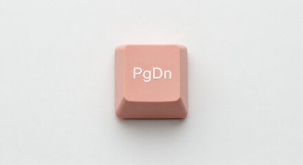 Aufkleber - Isolated Pastel Pink PgDn Keycap: Minimalist Design